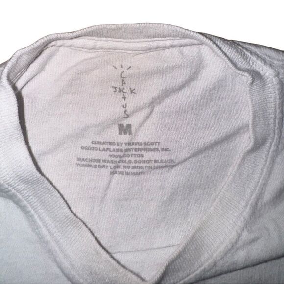 Travis Scott x Cactus Jack Graphic Tee Shirt in White  - Size Medium - Picture 3 of 5